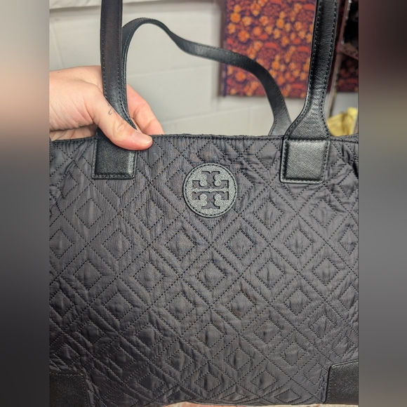 Tory Burch Ella Quilted Tote EUC | Black - Picture 6 of 8